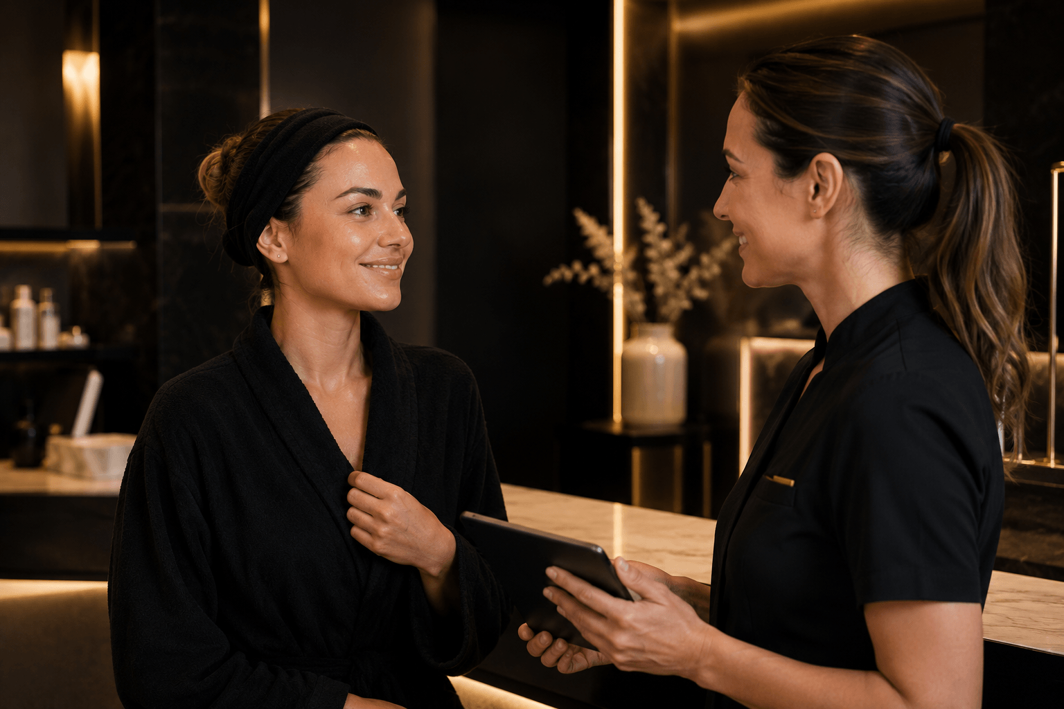 Cliente soddisfatta dopo trattamento estetico